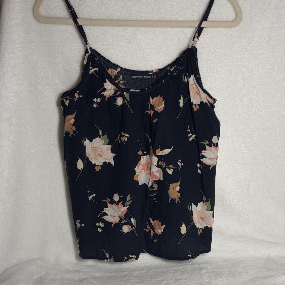 Abercrombie & Fitch Navy Floral Spaghetti Strap Cami